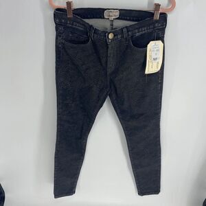 New Women's Current/Elliott The Ankle Skinny Harlem Snakeskin Jeans Size 30